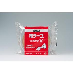 積水　布テープ#600V　茶　25mm×25m　5巻｜pack-mate