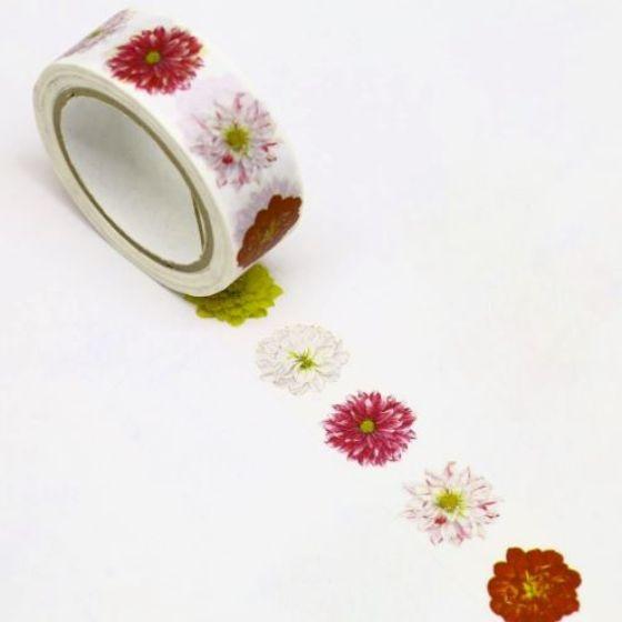【1巻】ダリア ＧR-0030 （幅15mm×7m巻） マスキングテープ カミイソ 和紙 花柄 可愛...