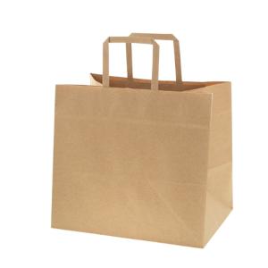 手提げ紙袋 Nフラット 300-1 未晒無地 平手 (巾300 マチ220 高さ270