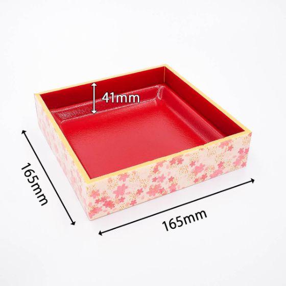 【15枚】花かすみ朱WPS-角165-165本体 エフピコ 使い捨て 業務用 弁当容器 惣菜 折箱 ...