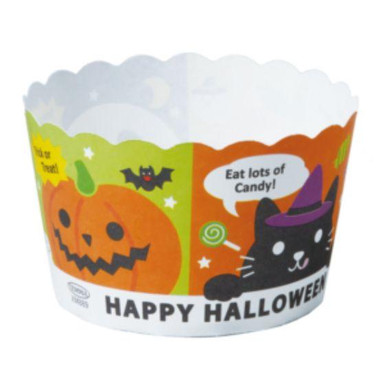 【1000枚】XM889 ペットマフィン カラフルキャラ（65×50）天満紙器 ハロウィン 菓子 焼...