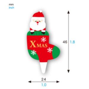 【100枚】XG306 ケーキピック サンタソックス（24×46）天満紙器 クリスマス 飾り ケーキピック　100枚入【代引き不可】｜package-marche