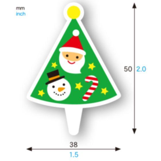 【100枚】XG350 ケーキピック クリスマスツリー（38×50）天満紙器 クリスマス 飾り ケー...