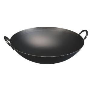 【1個】45cm・神田鉄鍋 鉄プレス両手中華鍋（φ450×125×1.2）カンダ 厨房用品 中華 鉄 鍋 フライパン 両手鍋　1個入【7営業日以内に発送】 (001311)
