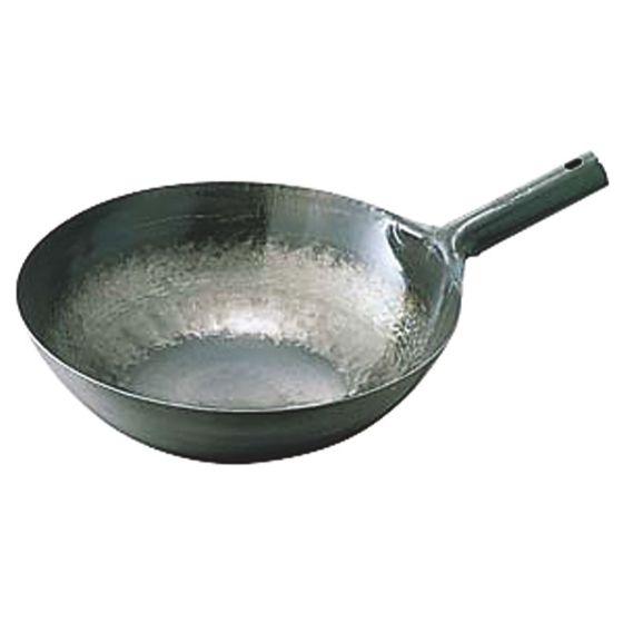 【1個】30cm【打出し】鉄打出片手中華鍋（φ300×90×1.2）カンダ 厨房用品 中華 鉄 鍋 ...