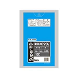 【400枚】90L ポリ袋 GH96 （青） HDPE 0.025mm厚 サイズ HHJ 業務用 ビ...