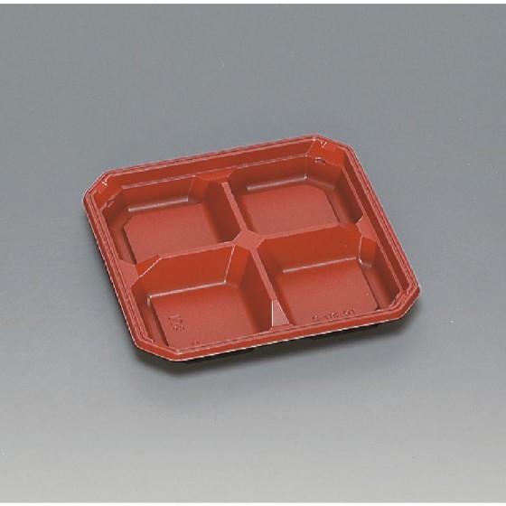 【50枚】TR-187-2H R/B 本体 4個仕切 福助工業 使い捨て 業務用 弁当容器 テイクア...