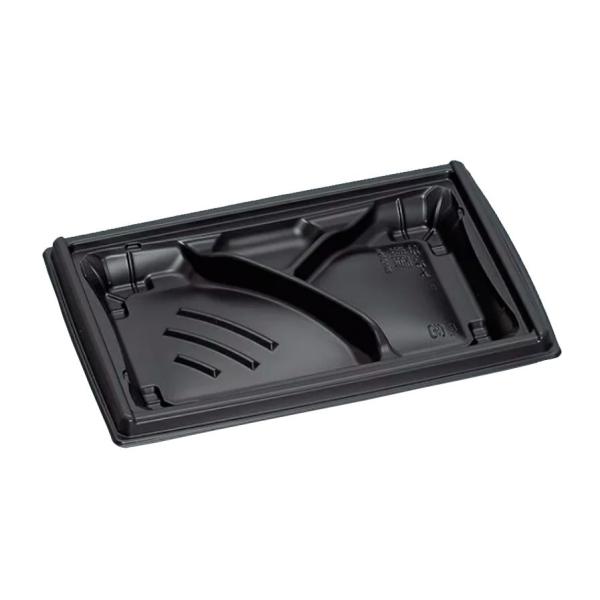 【50枚】箱膳 23-16-4H 黒 本体 福助工業 使い捨て 業務用 弁当箱 テイクアウト お持ち...