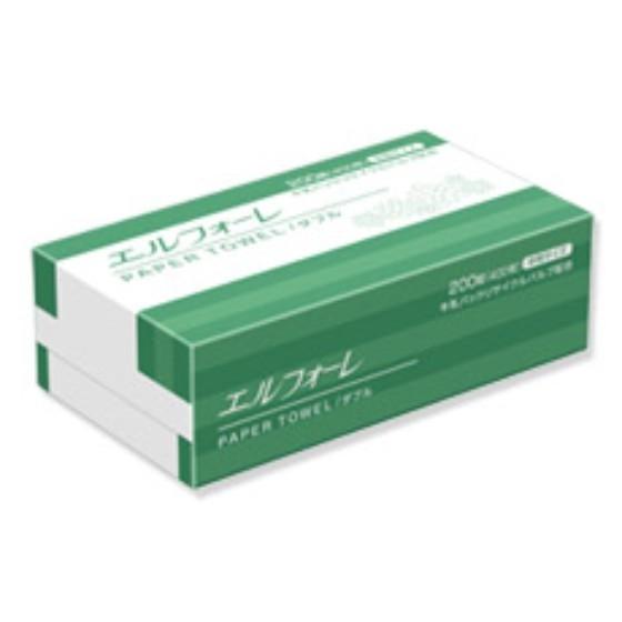 ★【30個・1ケース】中判 エルフォーレ ペーパータオル ダブル 200組 400枚（中判） 623...
