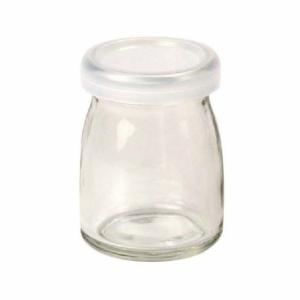 【210個セット】ボトル ヨーグルト90N 無地 （フタ付き）ミルクボトル ガラス瓶 ヨーグルト瓶 耐熱 プリン デザート 容器　（本体・蓋）210個セット 送料無料｜パッケージ・マルシェ