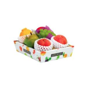 【10個】あずま箱 旬彩（小） 桃 リンゴ 梨 フルーツ 果物 贈答 箱 ギフトボックス　（本体のみ）10個入　(AA7139)｜package-marche