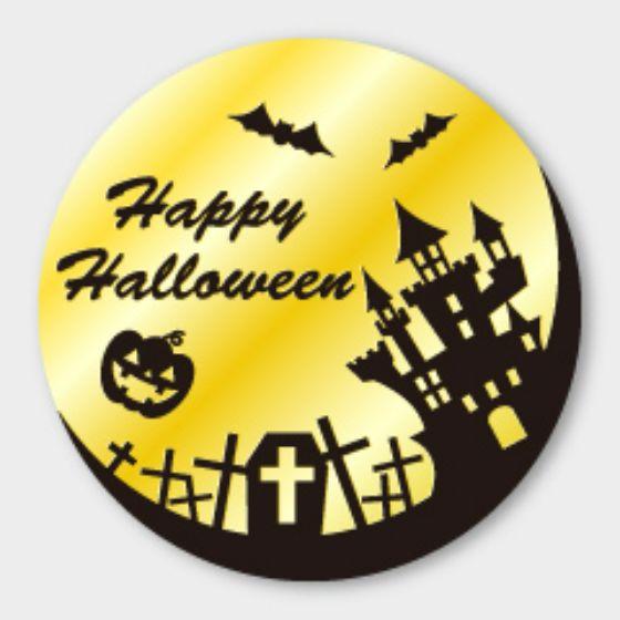 【300枚】C-640 HALLOWEEN 満月 ハロウィン カミイソ産商 ラベル シール イベント...