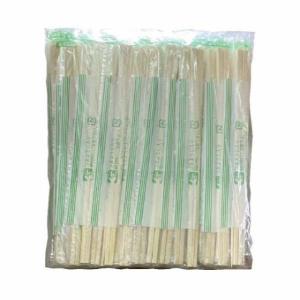 割り箸 OP袋入 グリーン 完封箸 ８寸元禄 MO材 （楊枝入り）