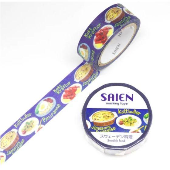 【1巻】TR-0210 スウェーデン料理（15mm×7m）マスキングテープ カミイソ産商 SAIEN...