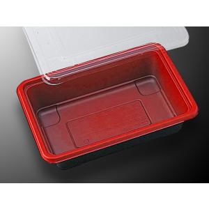 ＣＴカツ重（赤−ＢＫ）透明蓋付 【50枚】 中央化学