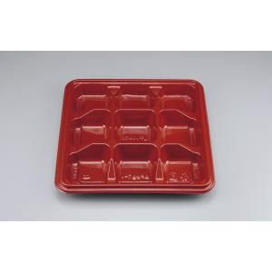 【蓋付き】使い捨て弁当箱 ＢＦ弁当７−１（赤） 【本体800枚・蓋800枚セット】 シーピー化成 業務用 スーパー