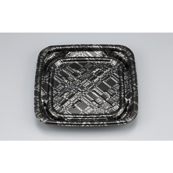 【蓋付き】使い捨て惣菜容器 お好み焼き ＴＮグリドル１９（モダン黒） 【本体600枚・蓋600枚セッ...