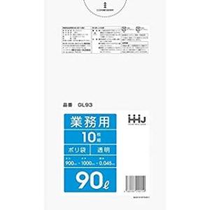 ポリ袋　90L 透明　LLDPE 0.045×900×1000mm　10枚×30冊 （300枚）　G...