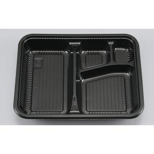 北原産業 会席シリーズ容器 KL-105黒 本体(黒) 蓋(透明) 270×270×40mm