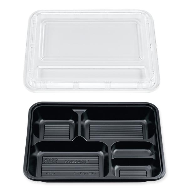 ＢＳ弁当８４−５　黒　本体・蓋セット　400入　50入×8袋　使い捨て弁当容器