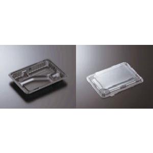 北原産業 会席シリーズ容器 KS-84 本体(黒) 蓋(透明) 269×209×40mm 1