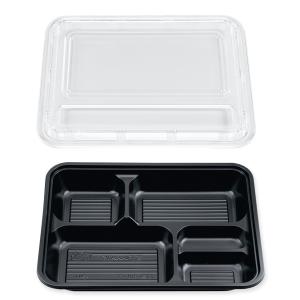 ＢＳ弁当８４−５　黒　本体・蓋セット　50入 使い捨て弁当容器