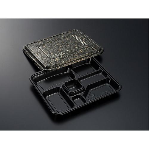 HS仕切28　黒-花小舞 共　160枚　中央化学　使い捨て弁当容器