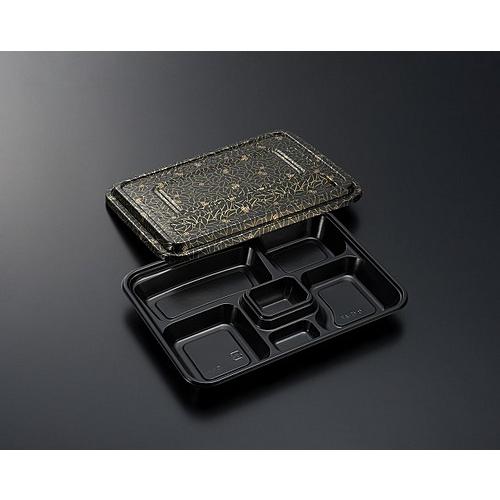 HS仕切27　黒-花小舞 共　200枚　中央化学　使い捨て弁当容器