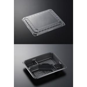 HSA街弁　K24-20C　BK　身+フタ　セット　50枚　中央化学　弁当容器