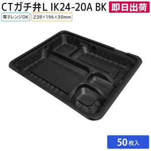 弁当 使い捨て容器 容器 CTガチ弁 IK24-20A BK 身 50枚 弁当容器 持ち帰り テイクアウト スーパー 宅配 出前 使い捨て 業務用