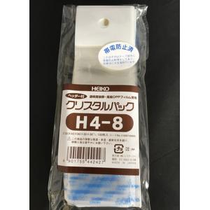 OPP袋 テープ付き ヘッダー付き HEIKO クリスタルパック 透明 H4-8 100枚入｜packmartokayama