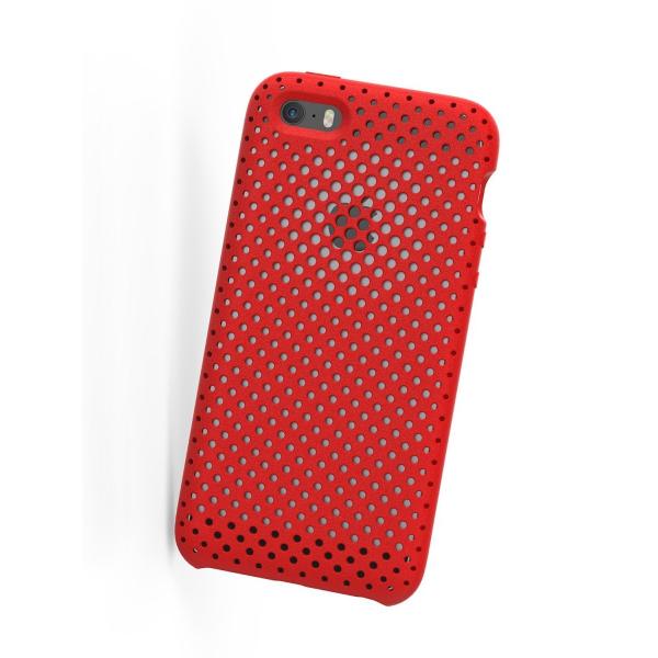 純日本製 AndMesh iPhone SE 専用ケース メッシュケース RED 赤 耐衝撃