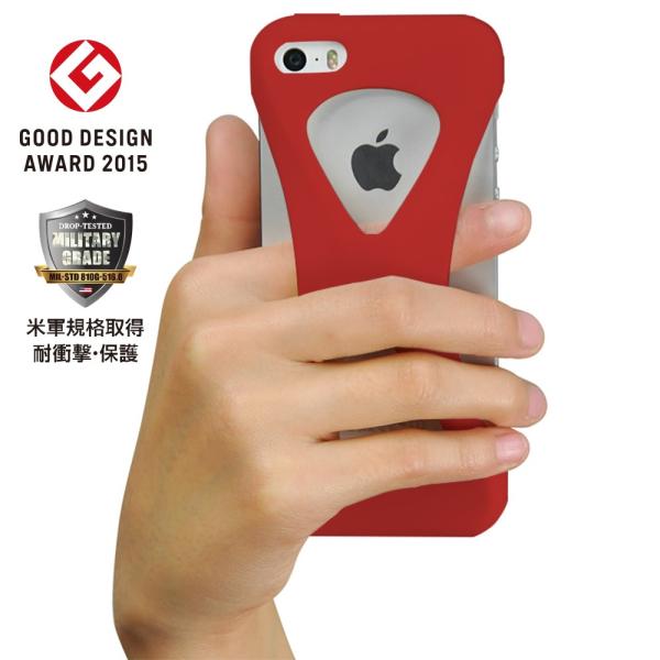 Palmo for iPhone SE/5s/5c/5 Red 赤 パルモ ホワイト 落下防止 耐衝...