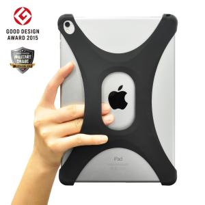 Palmo for iPad Air/Air2/Pro 9.7/iPad 2017 Black ブラック パルモ 落下防止 耐衝撃  グッドデザイン シリコン 片手持ち ホールド  ASUS ZenPad 3S 10にも対応｜packtpact