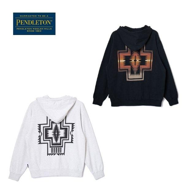 ペンドルトン PENDLETON ロングスリーブ バックプリント ジップアップフーディー L/S B...