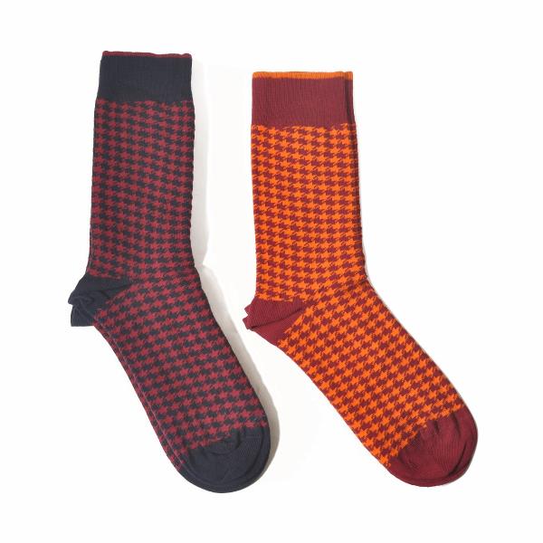 DEMOCRATIQUE SOCKS デモクラティックソックス クルーソックス千鳥格子柄靴下 HOU...