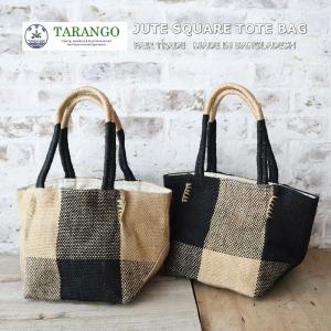 【FAIR TRADE MADE IN BANGLADESH】TARANGO タランゴ　NB-302　JUTE SQUARE TOTE BAG ジュート スクエアトートバッグ(2色)｜paduu