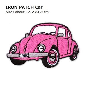 ワッペン 車(くるま) 濃ピンク 大きいサイズ ...の商品画像
