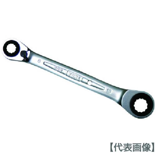 ＴＯＮＥ　４ウェイラチェットめがねレンチ　対辺寸法１４×１７×１８×１９ｍｍ　全長２３０ｍｍ（RMW...