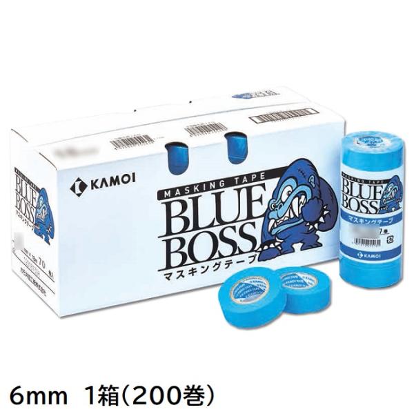 BLUE BOSS　車輛塗装用マスキングテープ　6mm　1箱(200巻入り)【カモ井加工紙】※取り寄...
