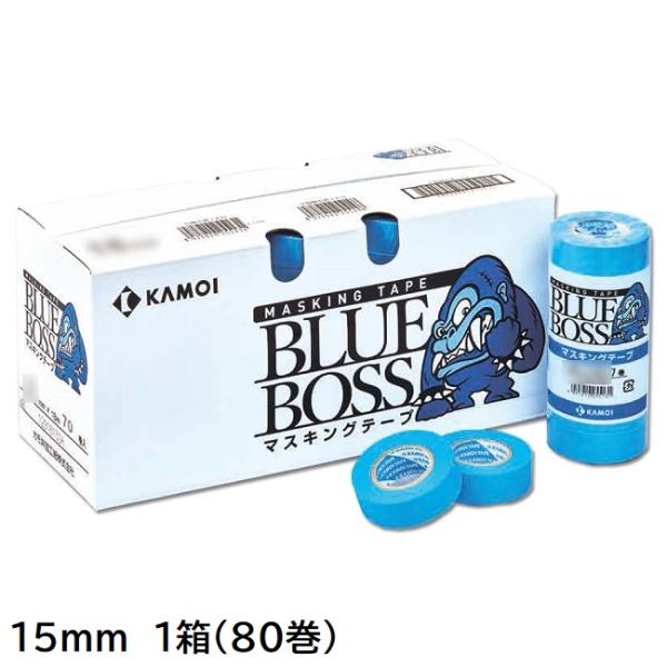 BLUE BOSS　車輛塗装用マスキングテープ　15mm　1箱(80巻入り)【カモ井加工紙】※取り寄...