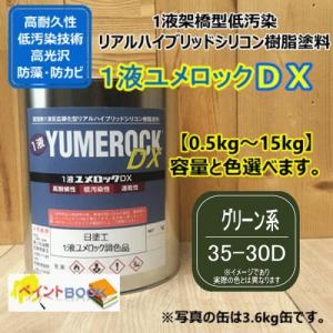 【日塗工 35-30D】 マンセル 5GY3/2 グリーン系 1液型シリコン樹脂塗料 建物 壁 屋根 塗装 ペンキ ロックペイント ユメロックDX 弱溶剤