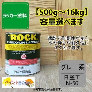 日塗工 N-50【500g〜】マンセル N5.0 ラッカー塗料 工業 鉄工 自動車 速乾 塗装 日本...