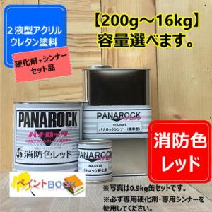 【消防色レッド】【主剤+硬化剤+シンナー】 パナロック 2液型ウレタン塗料 自動車 ロックペイント