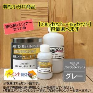 ロック HBプラサフ F-II （グレー）202-2107【セット】 200g〜 【ロックペイント】サフェーサー