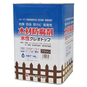 吉田製油所 木材防腐剤 水性クレオトップ 14L ブラック : ペイント