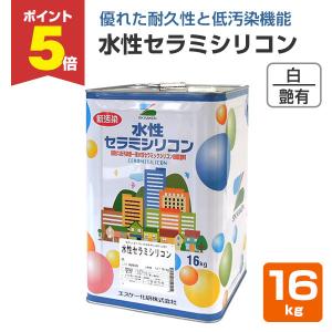 P5倍！】 水性セラミシリコン 艶有 標準淡彩 16kg （エスケー化研