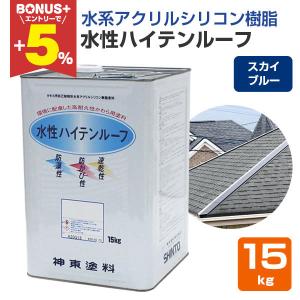 2/22限定P10倍】 水性ハイテンルーフ 艶消し黒 15kg（アクリルシリコン