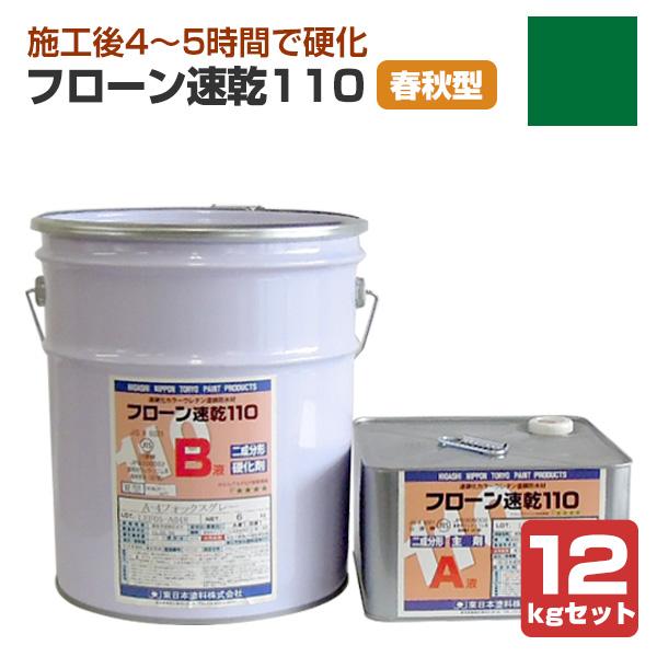 フローン速乾110 春秋型　エメラルドグリーン 12kgセット （東日本塗料）