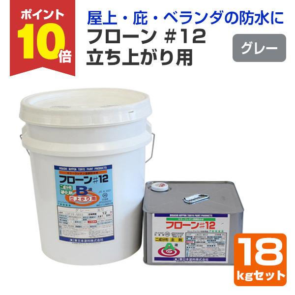 フローン#12　立ち上がり用 ポリペール缶  グレー　18kgセット  （東日本塗料/カラーウレタン...